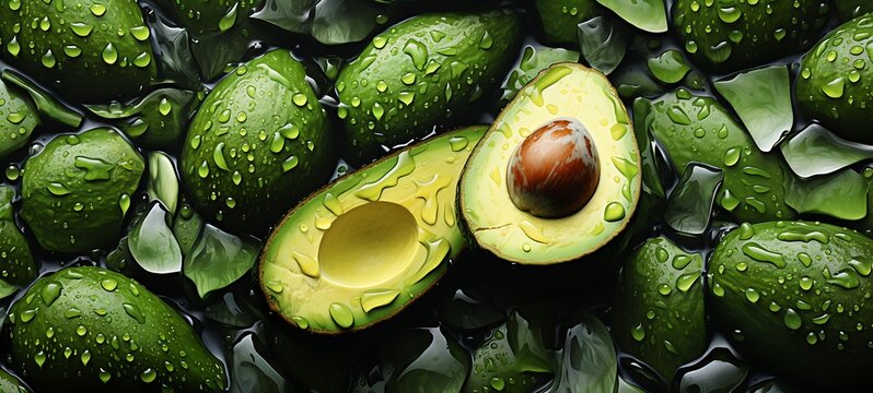 abstrak mozaic color of avocado in drakness art, ai generative - Powered by Adobe