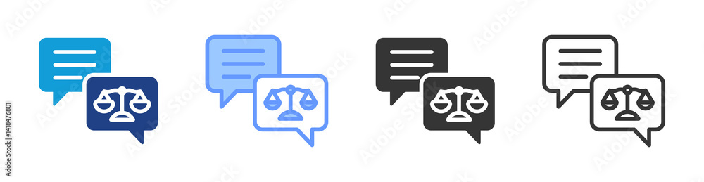 Aufkleber legal consulting icon set multiple style collection