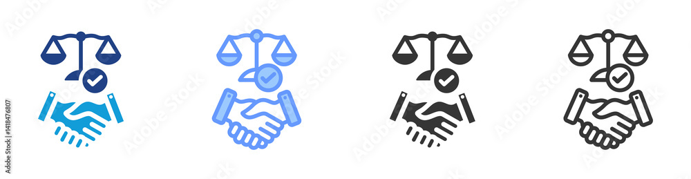 Poster Settlement icon set multiple style collection