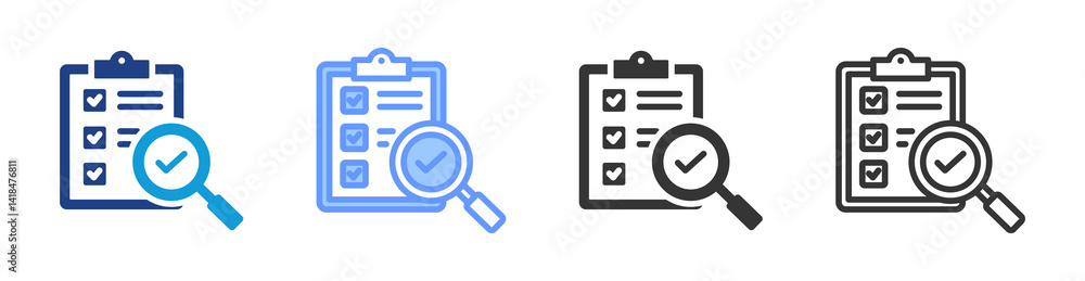 Aufkleber Auditing icon set multiple style collection