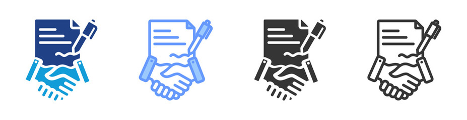 Contract Formation icon set multiple style collection