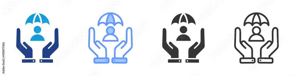 Poster child custody icon set multiple style collection