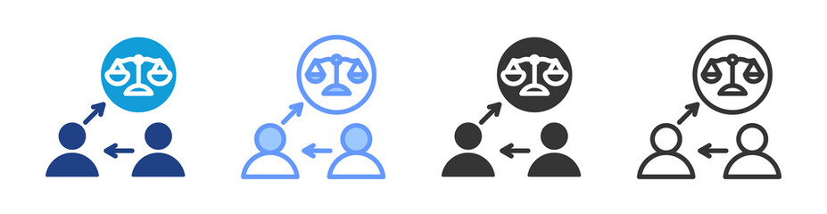Legal Representation icon set multiple style collection