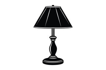 Obraz premium Table lamp silhouette vector illustration