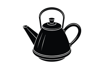 Kettle silhouette vector illustration isolated on white background