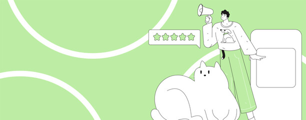 Virtual characters social communication concept business flat vector hand drawn illustration
