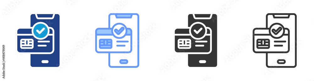 Aufkleber check out icon set multiple style collection