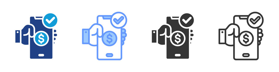 Carrier Billing icon set multiple style collection