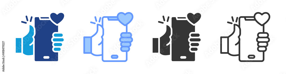 Poster Like icon set multiple style collection