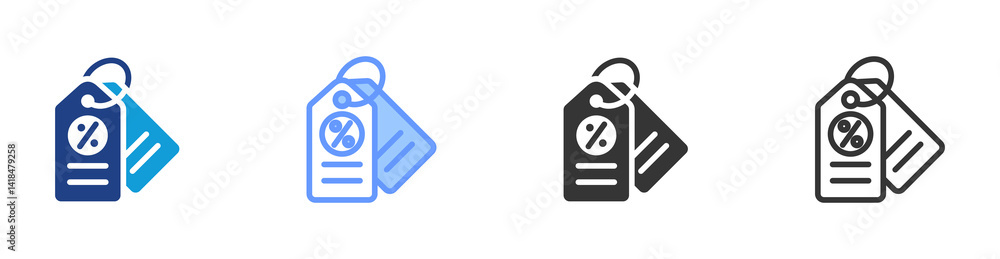 Poster sale icon set multiple style collection