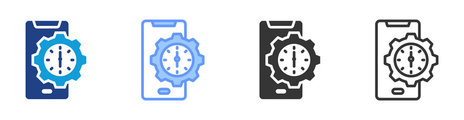 24 Hour icon set multiple style collection