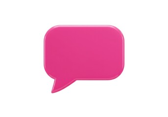 Fototapeta premium 3d pink speech bubble vector graphic isolated on white background