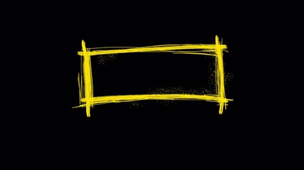Yellow Scribble Rectangle Frame Animation Element