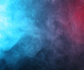 Obraz premium Beautiful smoke in neon lights on dark background