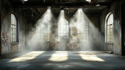 Sunlit, Abandoned Factory Interior