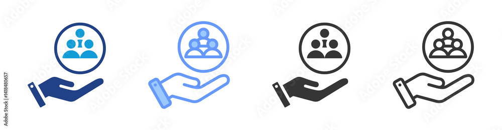 Poster employee icon set multiple style collection