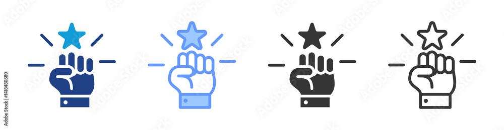 Poster motivation icon set multiple style collection
