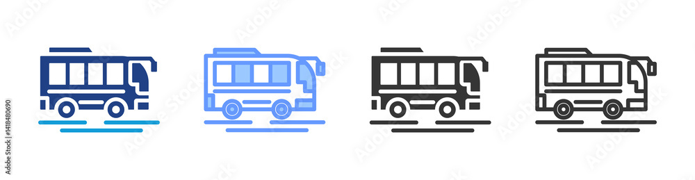 Poster transportation icon set multiple style collection