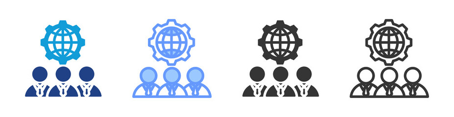 Outsourcing icon set multiple style collection