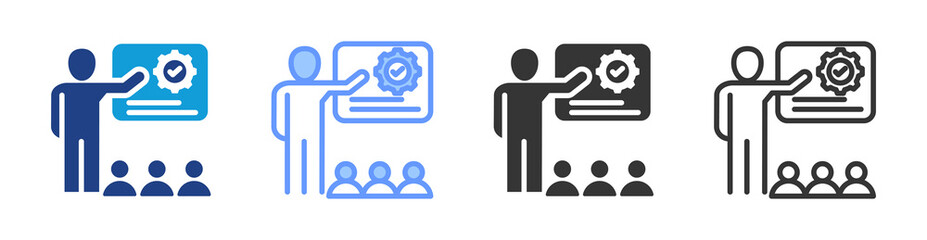 Training icon set multiple style collection