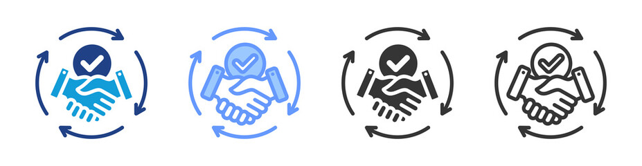 Work Ethic icon set multiple style collection