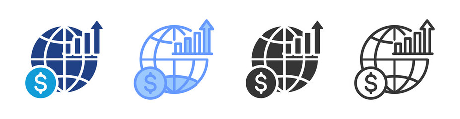 Economy icon set multiple style collection