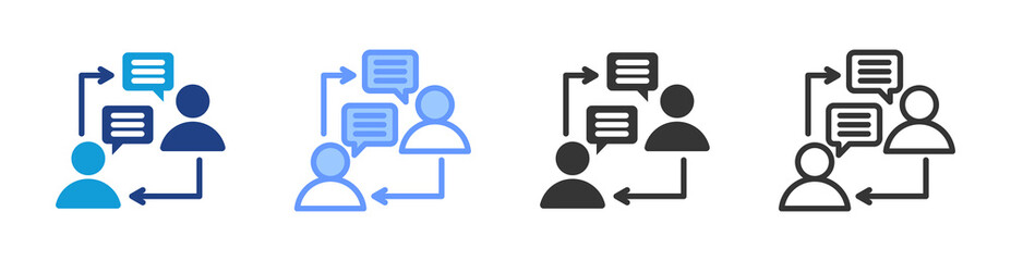 Communication icon set multiple style collection