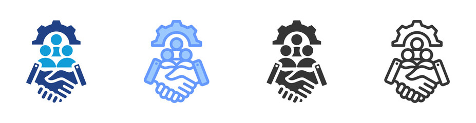 Partnership icon set multiple style collection