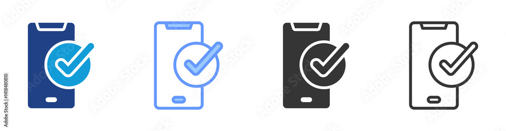 Poster Mobile Register icon set multiple style collection
