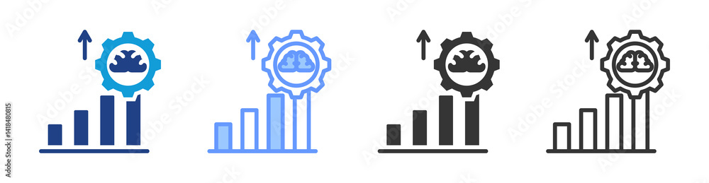 Poster growth icon set multiple style collection