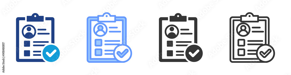 Aufkleber Summary icon set multiple style collection