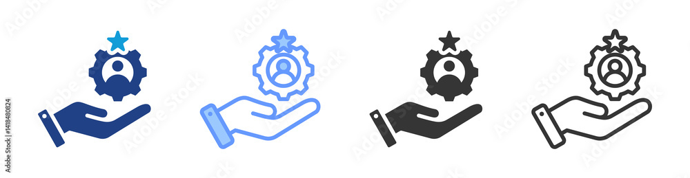 Poster Talent Development icon set multiple style collection