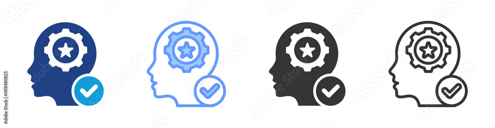 Poster Potential icon set multiple style collection