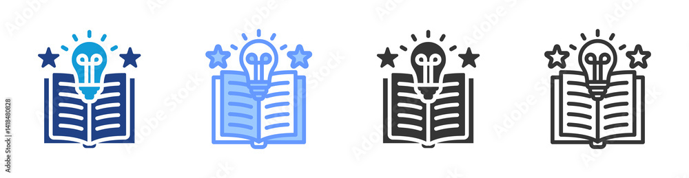 Poster Knowledge icon set multiple style collection