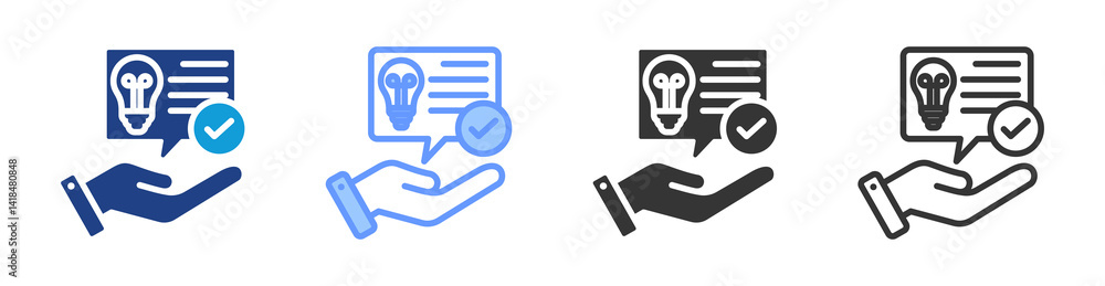 Poster advice icon set multiple style collection