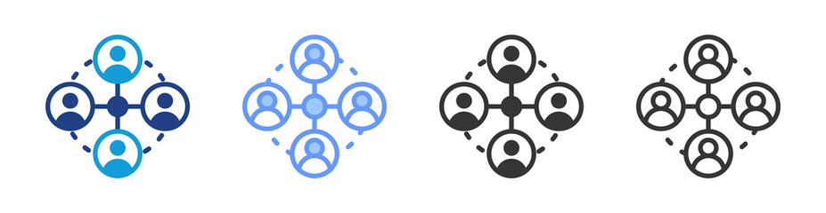 Connection icon set multiple style collection
