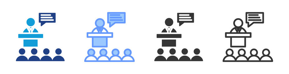 Business Conference icon set multiple style collection