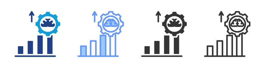 Growth icon set multiple style collection