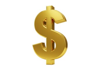 Fototapeta premium 3d golden dollar sign on white background isolated on white background