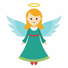 Christmas Angel Isolated Vector Art Illustration