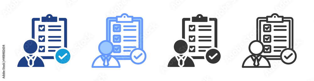 Poster Business Evaluation icon set multiple style collection