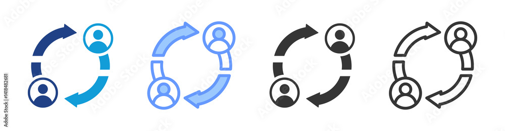 Poster replacement icon set multiple style collection