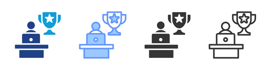 Leadership Roles icon set multiple style collection