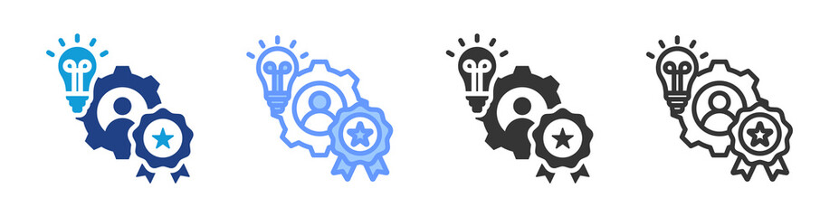 Skills icon set multiple style collection