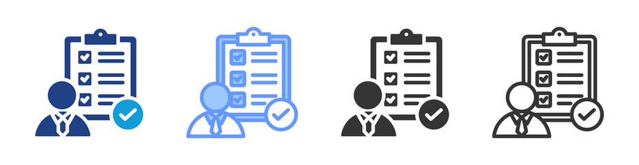 Fototapeta premium Business Evaluation icon set multiple style collection