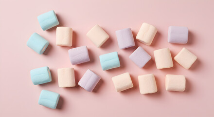 Pastel Marshmallows Fluffy Delightful Treats Sweet Confectionery For Celebrations