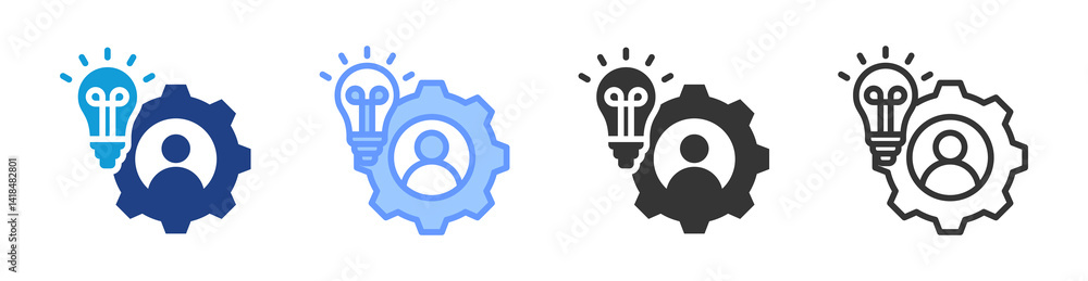 Poster Talent Management icon set multiple style collection