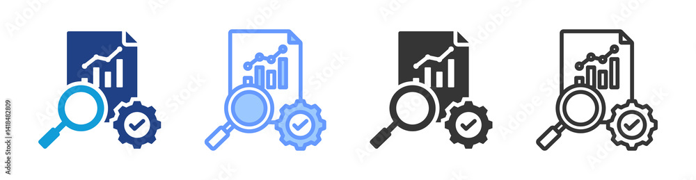 Aufkleber Analytic icon set multiple style collection