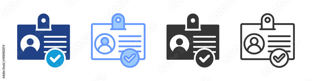 Aufkleber documentid icon set multiple style collection