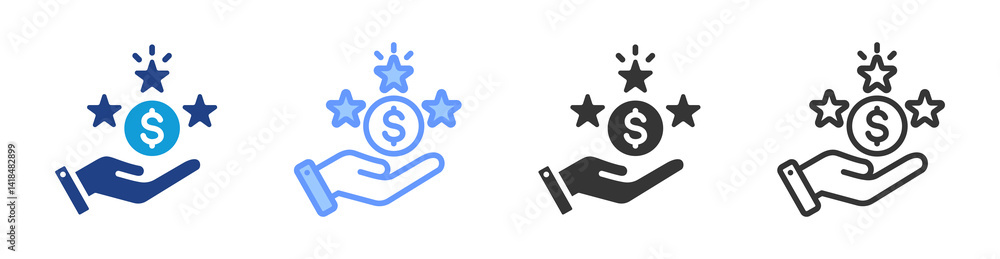 Poster Bonuses icon set multiple style collection